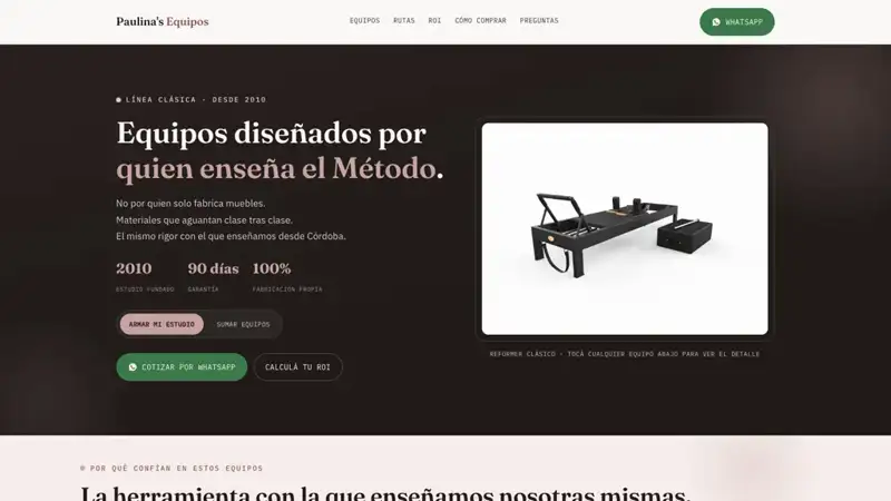 Web de Paulina's Equipos